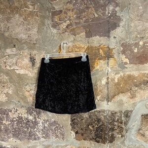 Express Black Velvet Mini Skirt